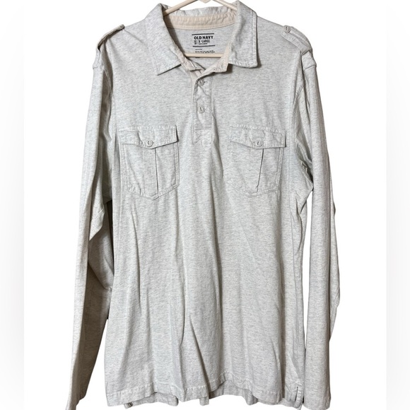 2 Men’s Vintage Old Navy Cotton Long Sleeve Collar Shoulder Tab Pocket Shirt XL - Picture 8 of 13